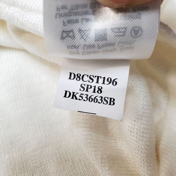 DONNA KARAN NY White Linen Beaded Tank Top in Size M - Picture 8 of 8